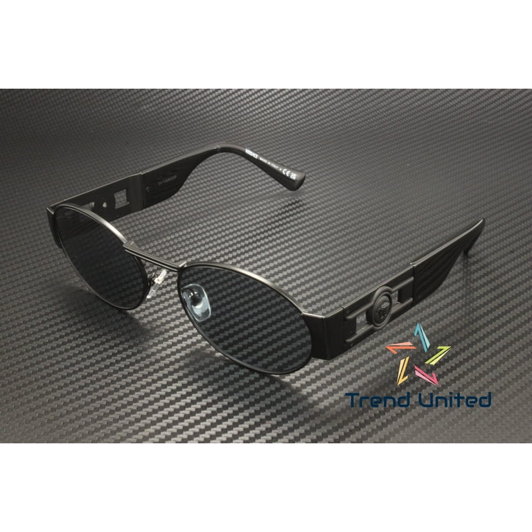Versace Unisex Oval Sunglasses, Matte Black Metal Frame  display picture 1