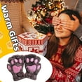 thumbnail image 5 of Cat Claw Bear Paw Fingerless Winter Plush Gloves, 5 of 5