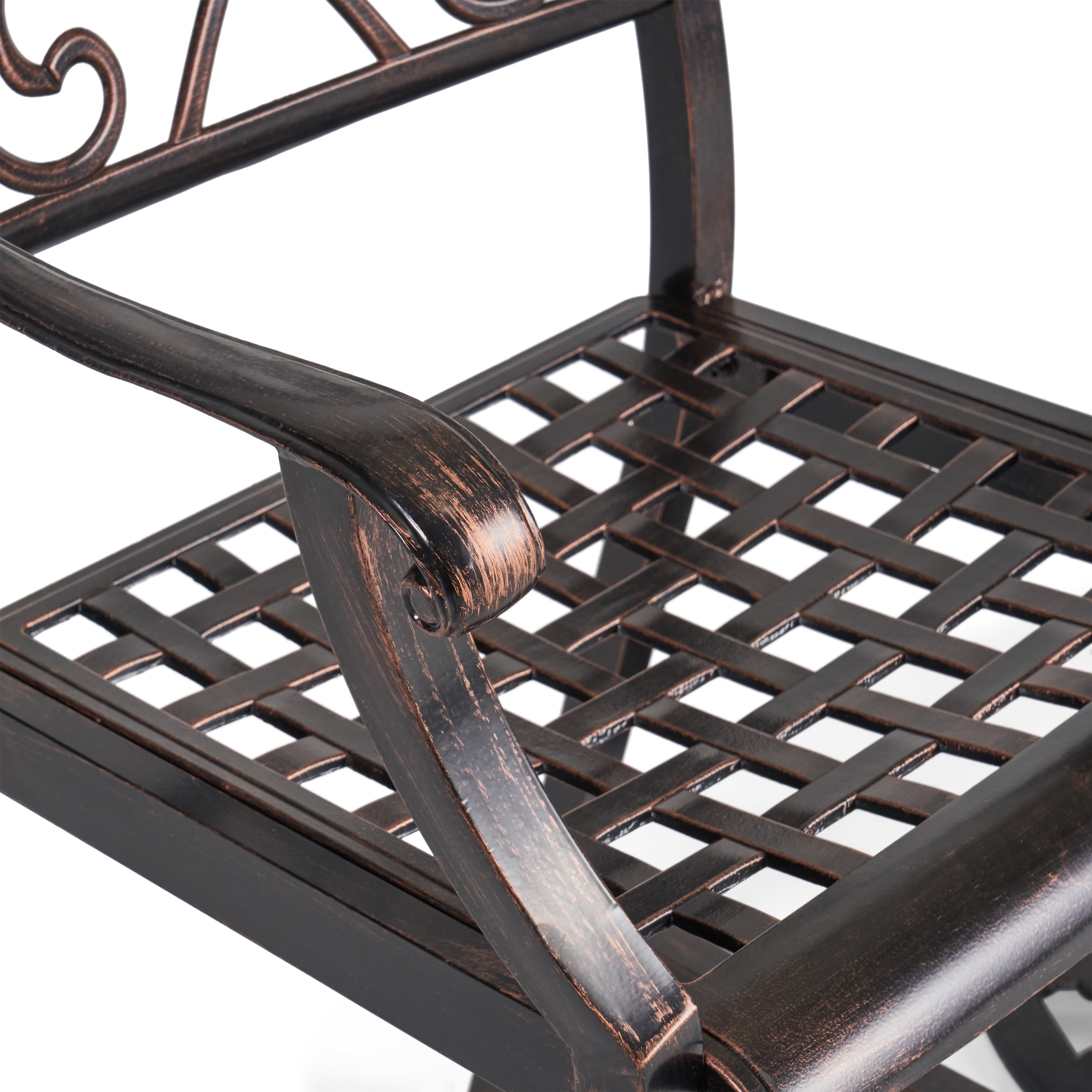 Vance Outdoor 28" Aluminum Barstools, Set of 4, Copper