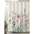 thumbnail image 2 of Shower Curtain Wildflowers Shower Curtains for Bathroom, Waterproof Polyester Shower Curtain Set with Hooks, Extra Long 72" x 96" Purple Blue Flower, 2 of 6