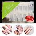 thumbnail image 3 of 96Pcs/Box Seamless Nail Tips Ladder Shape Ultra Thin Water Drop Fold Transparent Frosted Tip for Manicure, 3 of 8