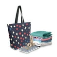 thumbnail image 2 of FORMRS Womens Canvas Tote Bag with Zipper Inner Pocket Shoulder Handbag, Red Starry Pattern, 2 of 7