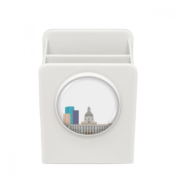 Canada Landmark and City Buildings Cartoon Desk Pencil Holder Cup Pen Organizer