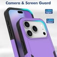 thumbnail image 3 of Allytechgroup Shock-Absorbent Hard Shell Back Cover Cell Phone Case with Protective Case Cover for Apple iPhone 17 Pro Max, Purple, 3 of 6