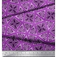 thumbnail image 3 of Soimoi Purple Cotton Voile Fabric Geometric & Floral Block Print Fabric by the Yard 56 Inch Wide, 3 of 3