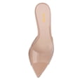 thumbnail image 2 of XYD Women Open Pointed Toe Transparent Strap Mules Slip on Studded Crystal Block Low Heels Fashion Party Slide Sandals Size 14.5 Nude, 2 of 4
