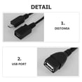 thumbnail image 3 of VERDANVERSE 2Pcs Data Transfer USB Female to USB Male Adapter Micro USB Black PVC, 3 of 7