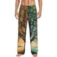 thumbnail image 2 of Picia Seasonal Tree Reflection Mens Soft Woven Cotton Elastic Waistband Sleep Pajama Pant Lounge Sleep Pant With Pockets And Drawstring-Small, 2 of 9
