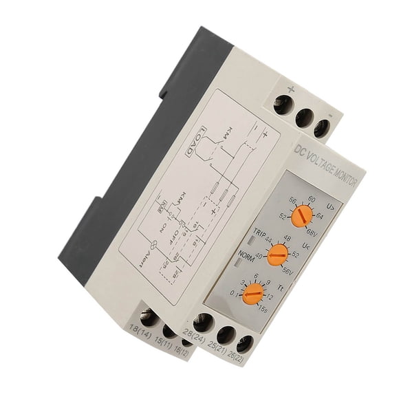 Protecteur de Surtension, DC 12V 24V 36V 48V Surtension et sous Tension Protecteur de Surtension DVRD Relais Type Rail Installation pour Batterie de Moteur Alimentation