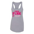 thumbnail image 2 of I Wear Pink for My Aunt Survivor Awareness Ladies Racerback Tank Top, Heather Grey, Small, 2 of 3