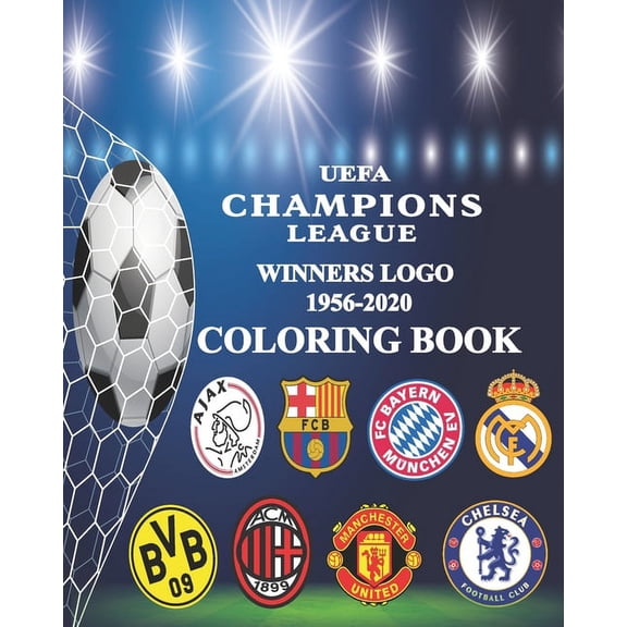 UEFA Champions League Winners Logo 1956-2020 Coloring Book (Paperback)