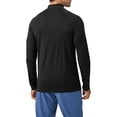 thumbnail image 2 of Men's Stand Up Collar Half Zipper Reflective Fitness Long Sleeve Quick Dry Running Top Black M, 2 of 7