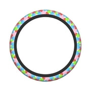 XMXY Car Steering Wheel Cover, Colorful Love Lines Non-Slip Jeep Truck Universal Elastic Steering Wheel Protector 15 inch