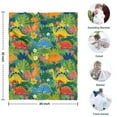 thumbnail image 4 of Green Cartoon Dinosaurs Jungle Flowers Pattern Blanket,Comfortable Soft Flannel Throw Blanket,All Season,Warm Lightweight Blankets for Sofa Bed Couch Living Room Chair,30"x40", 4 of 4