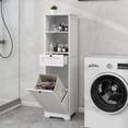 thumbnail image 4 of Bathroom Tall Cabinet Hidden Laundry Hamper Cabinet, Large Laundry Room Storage Cabinets With Tilt-Out Laundry Basket, Top Shelves And Drawer, 4 of 9