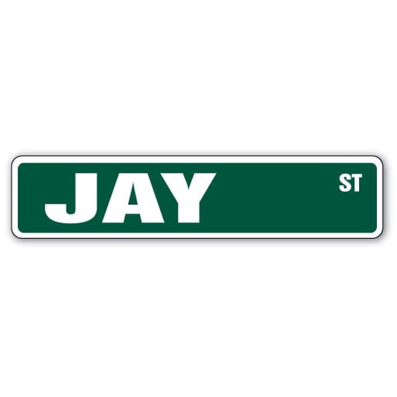 JAY Street Sign Childrens Name Room Sign | Indoor/Outdoor |  18" Wide