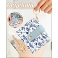 thumbnail image 4 of Gemfits Wallet Women Slim Cute Leather Thin Bifold Credit Card Holder Keychain Rfid Small Purse Ladies Girl Female Kawaii Girly Pretty Modern,Line Flower, 4 of 6