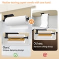 thumbnail image 5 of Paper Towel Holder Under Cabinet, Single Hand Operable Tearing off Paper Towels with Damping Effect, Both Available in Adhesive and Screws, Stainless Steel (Black), 5 of 8