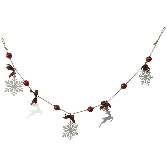 Northlight Snowflake Reindeer Unlit Garland, 7" (Multi-color)