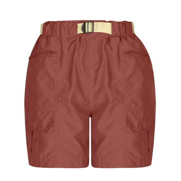 Women's Lightweight Hiking Cargo Shorts Summer Athletic Shorts for Camping Travel Golf with Zipper Pockets and Belt
