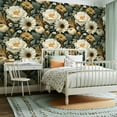 thumbnail image 2 of Peel and Stick Wallpaper Contact Paper Vintage Floral Daisy Leaf Mushroom Sand Oliva Flowers Peonies Daisies Self Adhesive and Removable 23.6in x 118in, 2 of 8
