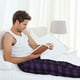 thumbnail image 5 of Balery Purple Black Plaid Pantalones de pijama para hombre, pijama ultraligero, pantalón de descanso-Small, 5 of 6
