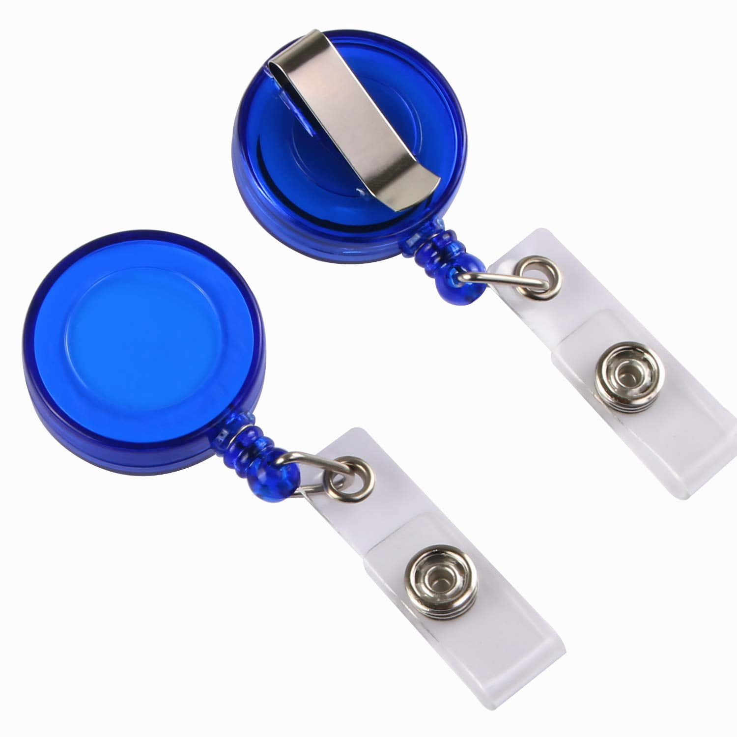 100 Badge Reels Retractable Badges Holder For Id Card Keychain Whistles Lanyards School Office (assorted Color)