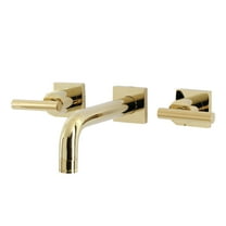 Kingston Brass KS6122CML Manhattan Double-Handle Wall Mount Bathroom Faucet, Polished Brass