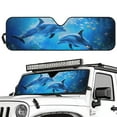 thumbnail image 2 of Uorisanigo Windshield Sunshade Fit for 2018-2025 Jeep Wrangler JL JLU & 2020-2025 Jeep Gladiator, Foldable Blue Dolphin Ocean Front Window Shade Sun Visor Protector Blocks UV Rays Keep Cool, 2 of 7
