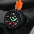 thumbnail image 3 of Voltímetro Digital LED para Coche 3 en 1 12/24 V + Termómetro Cargador USB () Verde, 3 of 7