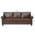 thumbnail image 4 of 84 inch Loveseat Sofa,Mid Century Modern 3 Seater Couch with Bubble Nail Decoration,Love Seat Sofa for Bedroom, Apartment, Home, Office,Brown PU, 4 of 9