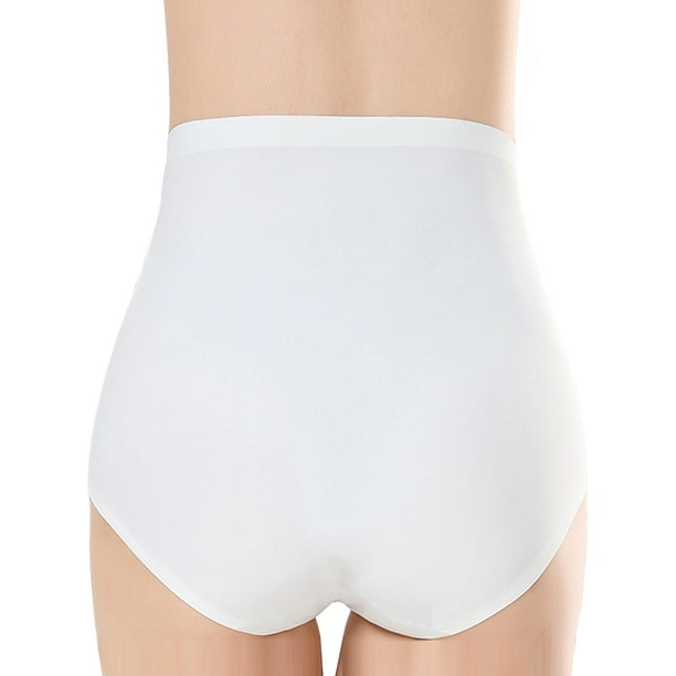 LUXUR Women Underwear Hipster Briefs High Waist Panties Comfy Lingerie  Seamless Bottom White 4XL 