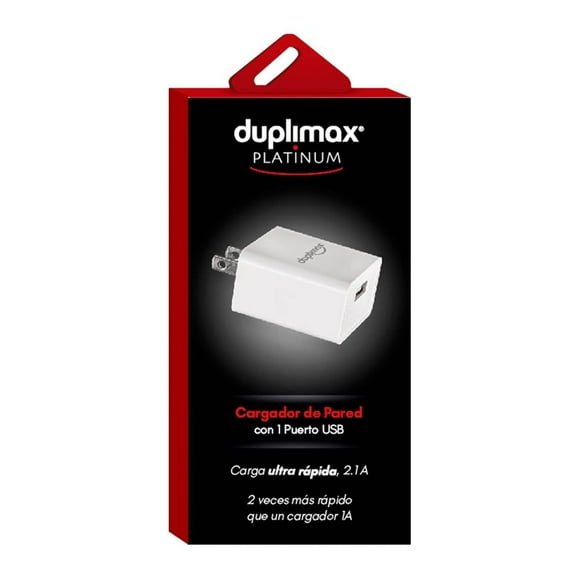 Cargador de Pared DupliMax Platinum Carga Ultra Rápida Blanco