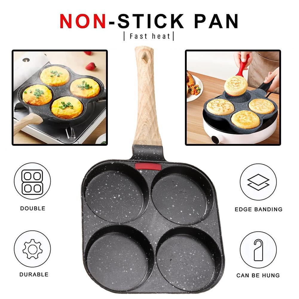 4 Hole Omelet Pan Burger Egg Pancake Maker Bakelite 2024A Frying Pan F4F3