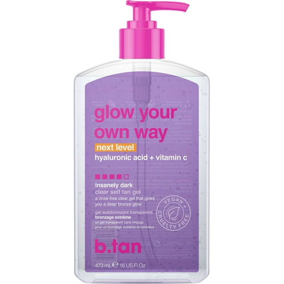 B.tan Glow Your Own Way Next Level Clear Self Tan Gel 16 oz