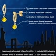 thumbnail image 2 of Gem Stone King 14K Yellow Gold Yellow Sapphire and Lab Grown Diamond Earrings for Women | 0.77 Cttw | Gemstone September Birthstone | Round 4MM, 2 of 6