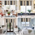 thumbnail image 5 of Black Orange Blue Striped Farmhouse Short Window Curtain Valances, Modern Stripes Art Farmhouse Rod Pocket Kitchen Valances for Living Room Bedroom Bathroom Cafe 60" x 18", 5 of 8