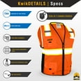 thumbnail image 5 of KwikSafety (Charlotte, NC) BIG KAHUNA (2 PACK) Safety Vest 11 Pockets ANSI Class 2 OSHA Reflective High Visibility Heavy Duty Surveyor Construction Mesh Hi Vis Zipper Men's Work Gear | Orange X-Large, 5 of 6