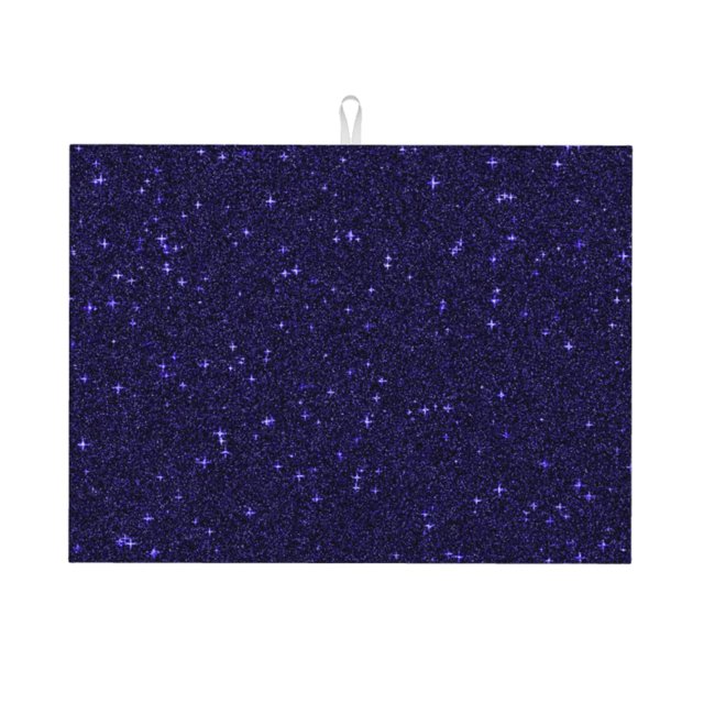 Balery Glittering Purple Starfield Alfombrilla de Secado para Cocina, 18x24 Pulgadas, Súper Absorbente para Platos y Encimeras