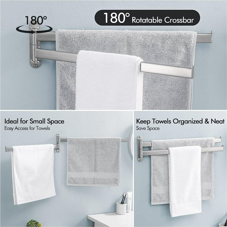 Towel Rack KES Extra Long Swivel Towel Bar 4-Arm, Swing Out