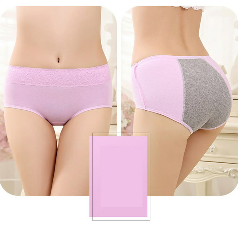 Teen Girls' Period Underwear Menstrual Period Panties Leak-Proof Cotton  Protective Briefs