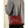 thumbnail image 2 of MAWCLOS Ladies Shoulder Bags Multi Pockets Purse Adjustable Strap Textured Crossbody Bag Large Capacity Women Fashion Metal Zipper Red, 2 of 3