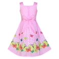 thumbnail image 2 of Girls Dress Pink Butterfly Scallop Neckline 6 Years, 2 of 7
