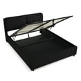 thumbnail image 5 of Queen Size Storage Upholstered Hydraulic Platform Bed with Integrated Headboard, Chenille Fabric, Black, 5 of 9
