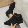 thumbnail image 4 of Mostsola Chelsea Ankle Boots for Women Fashion Bowknot Fall Dress Booties Low Heel Zipper Short Boot, 4 of 8