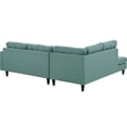 thumbnail image 3 of Sectional Sofa Couch, Light Blue, Fabric, Living Kitchen Cafe Bistro Hospitality Restaurant, Modern Contemporary HB33153, 3 of 8