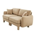 thumbnail image 6 of Living Room Sofas Boucle Fabric 2-seater Loveseat Sofa Couch With Distinctive Shell-shaped Armrests,Cylindrical Legs Wrapped with Self-fabric,Coffee Color,Comfortable Sofas, 6 of 17