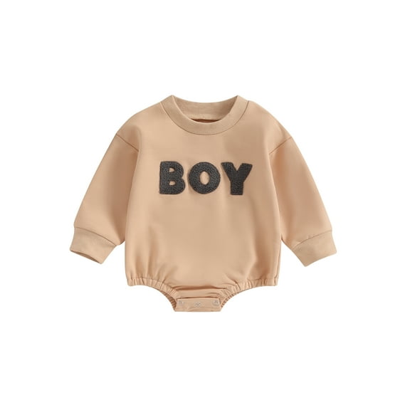 Bagilaanoe Newborn Baby Boys Oversized Romper Sweatshirt Long Sleeve Bodysuits Letter Print Pullover 3M 6M 12M 18M Infant Casual Tee Tops