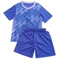thumbnail image 3 of Xnihocha Kids Boys Football Training Uniform Soccer Jersey Short Sleeve Shirts with Drawstring Mesh Blue S, 3 of 7