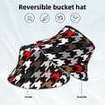 thumbnail image 2 of Balery Houndstooth Green Red Sombreros para el sol para hombre y mujer, sombrero de pescador con UPF 50+, 2 of 6